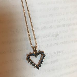 Gold and sapphire heart necklace